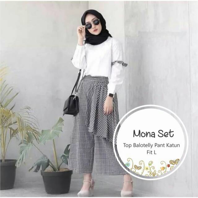 Setelan Baju Plus Rok Mona Set
