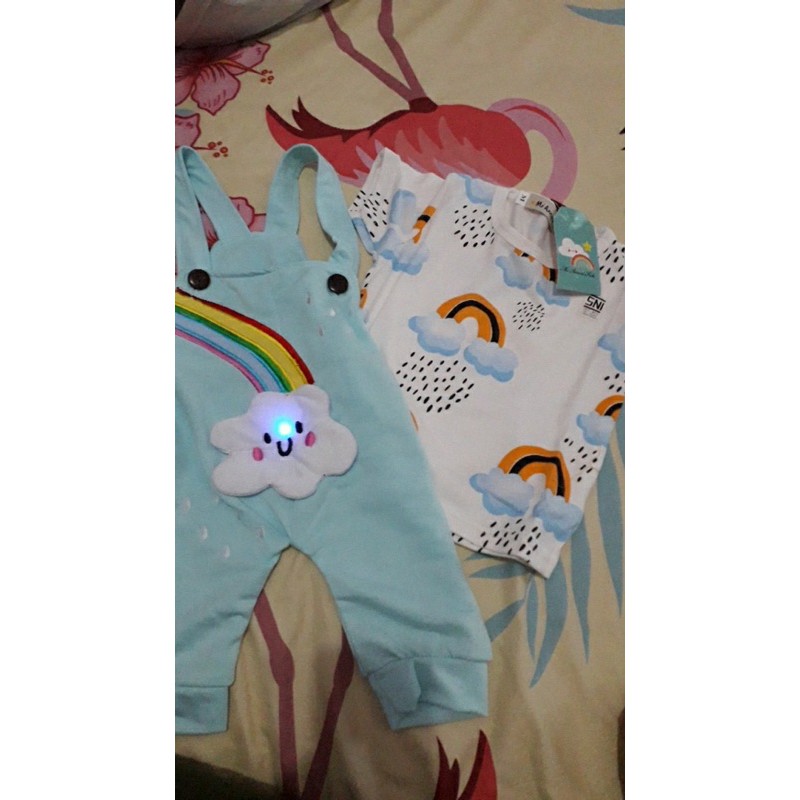 setelan anak perempuan fashion 0-12 bulan newborn SNI baju kodok overall anak 1-2 tahun LED cloud overall