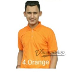 VNCENT.ID POLO SHIRT PRIA / Kaos Polo Pria / Kaos Berkerah Pria / Kaos Polos-ORANGE