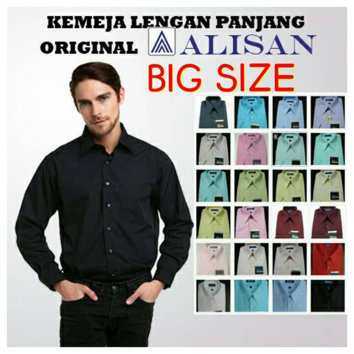 KEMEJA LENGAN PANJANG REGULER- BIG SIZE 16-5-17-5 ORIGINAL ALISAN