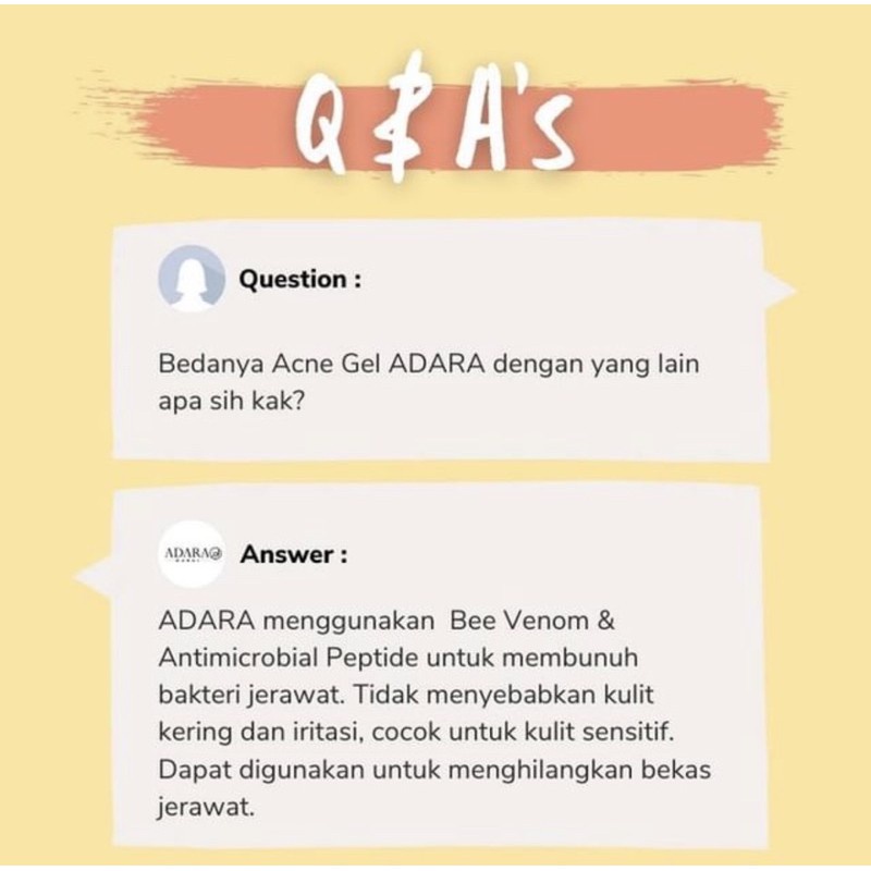 ADARA - Bee Clear Acne Gel With Bee venom / Obat Totol Jerawat