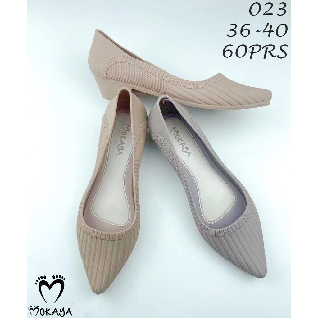 Sepatu Wanita Motif Garis Cantik Elegant Formal Import Mokaya / size 36-40 (023)