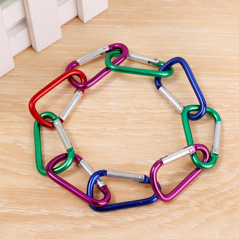 Klip Gantungan Kunci Carabiner Bentuk D Bahan Aluminum Alloy Untuk Camping Hiking Traveling