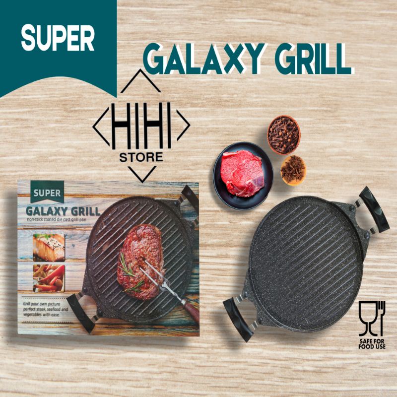 Super Galaxy Grill Marble - Grill Pan Galaxy Marble - Panggangan Bbq Anti Lengket Super Galaxy Grill