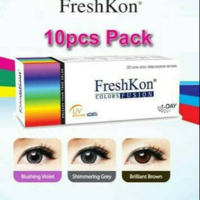 freshkon softlens warna harian one day daily disposable ready minus mata sensitif