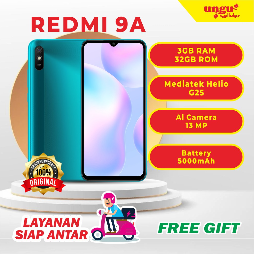 Handphone Xiaomi Redmi 9A RAM 3/32 GB  Garansi Resmi