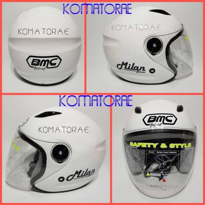 HELM BMC MILAN SOLID WHITE HALF FACE