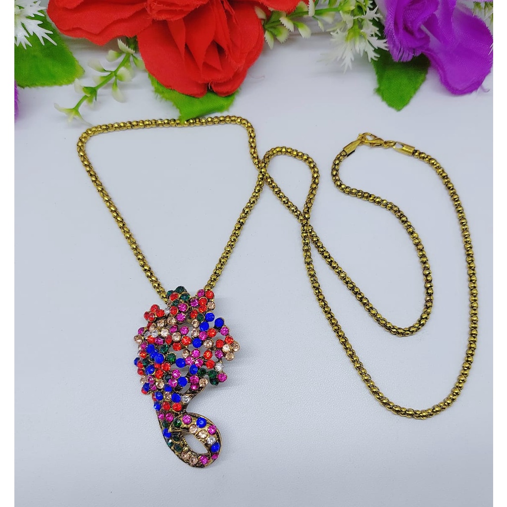 Aksesoris kalung fashion kalung elegan kalung hijab aksesoris cantik kalung daun elegan cantikA30-36