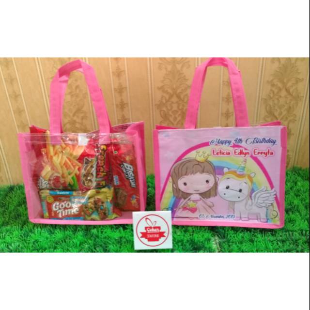 Jual tas ultah Mika / Ulang tahun / Aqiqah anak Bingkisan snack pesta /  Grosir Terlaris