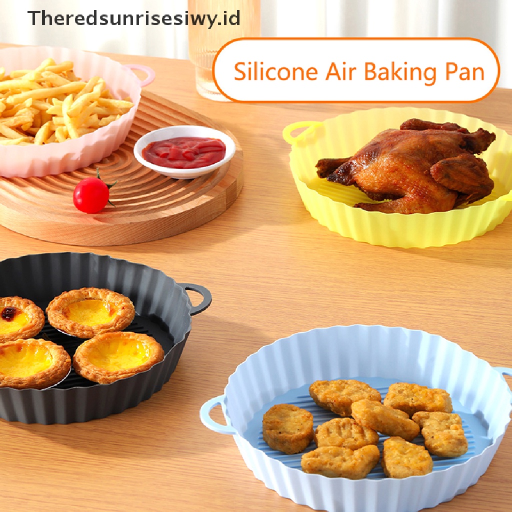 # Alat Rumah Tangga # Panci Air Fryer Bentuk Bulat Bahan Silikon Untuk Pizza Ayam