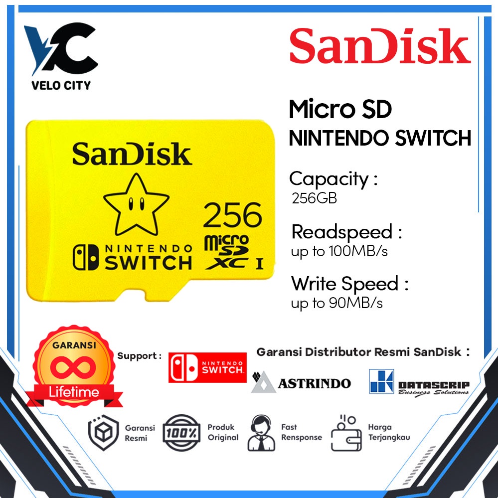 Micro SD SanDisk MicroSDXC U3 4K Ultra HD Licensed Memory Cards For Nintendo Switch 256GB Original