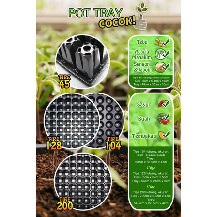 Pot Bibit / Pot Tray / Seedling / Tray Pot Semai TYPE 128 Bahan TEBAL