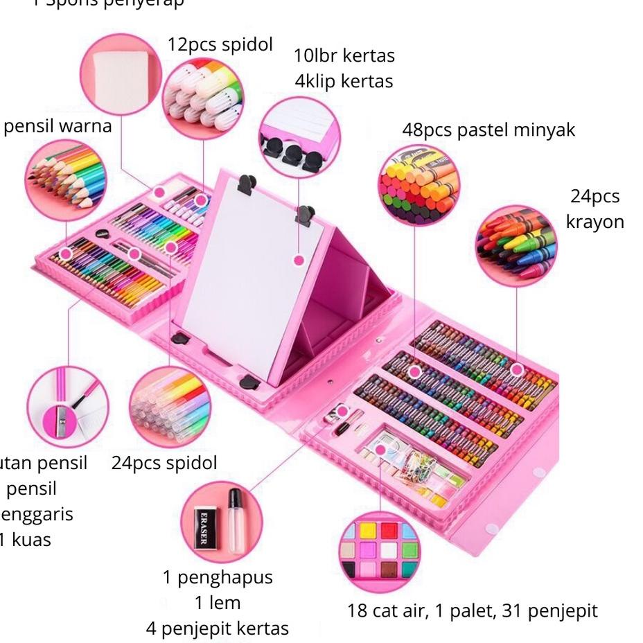 

Harga TERMURAAH.. Alat Gambar Menggambar Set Lengkap Krayon Pensil Warna 208 pcs Oil Paste Pencil Kualitas Premium