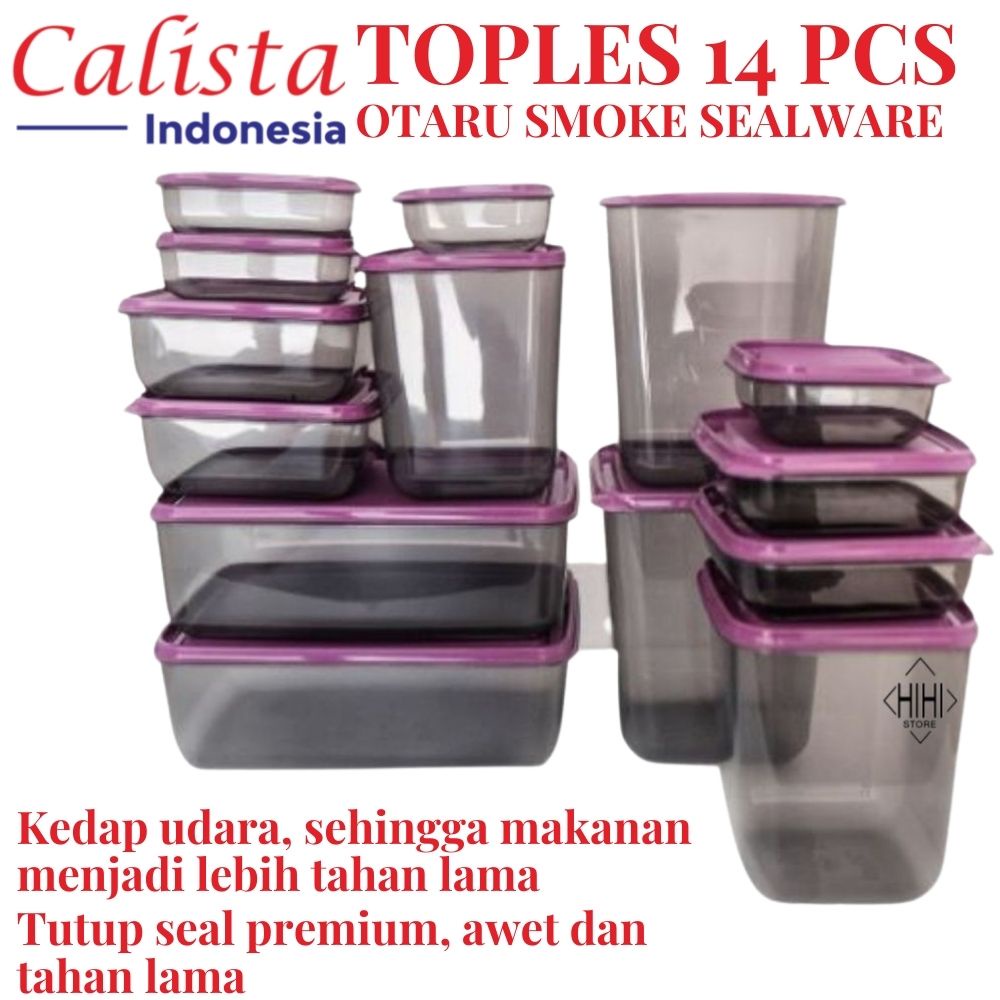 TOPLES CALISTA 14PCS / CALISTA OTARU SMOKE SEALWARE 7G TOPLES PLASTIK SET ISI 14 PCS / TEMPAT MAKANAN CALISTA / WADAH PLASTIK SET / TOPLES KUE