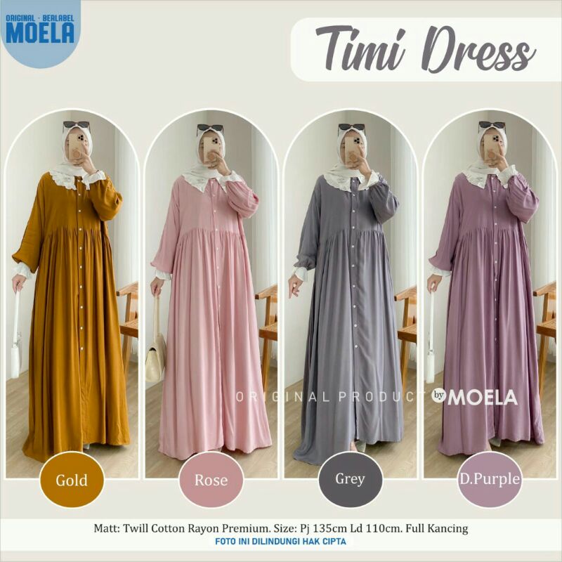 ESLIN, TAHCI, TUTUA, TIMI, KiSBI,TIGEA, MACIDA,KIMI  MIDI Dress Ori by Moela