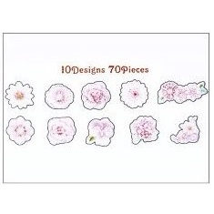 [MILOLI] 70Pcs ROMANTIC STICKER & FROST SEAL Sticker Décor Jurnal Stiker Hias Diary Scrapbook -B0316-A. Flower-46112