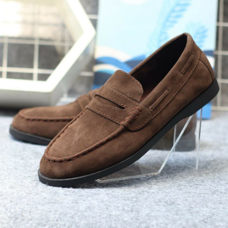 FELIX BLACK Sepatu Slip On Pria Sepatu Pria Casual Original Kulit Suede Slop Santai Selop Kantor Formal Kondangan