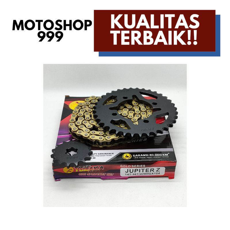 Gear set (GOLD) + rantai Jupiter Z Yuzaka