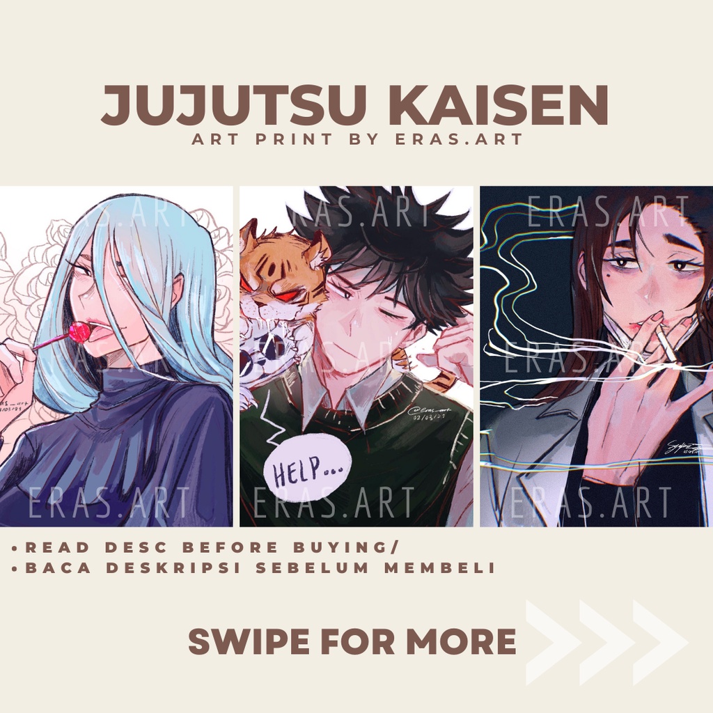 JUJUTSU KAISEN Art Print by erasart (Megumi, Shoko, Mei Mei)