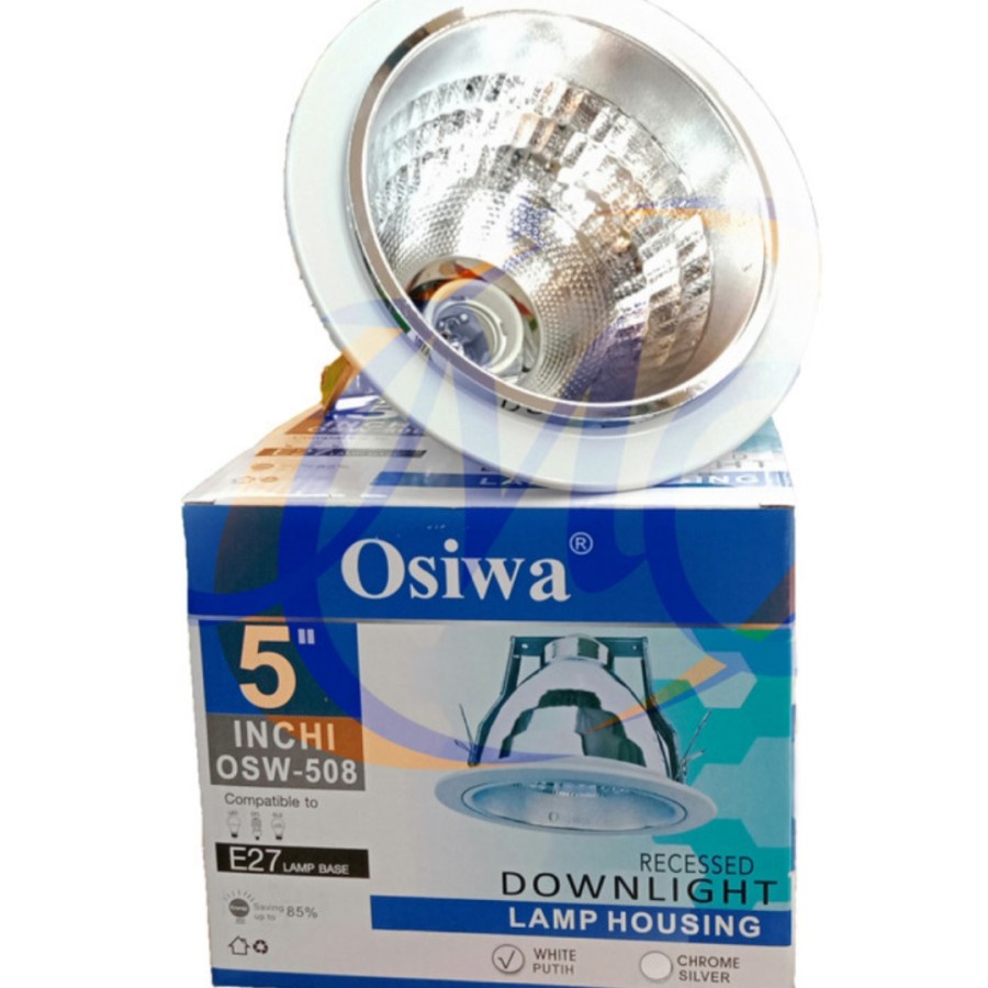 Fitting / Kap Lampu Downlight Tanam OSIWA 5 Inch Putih