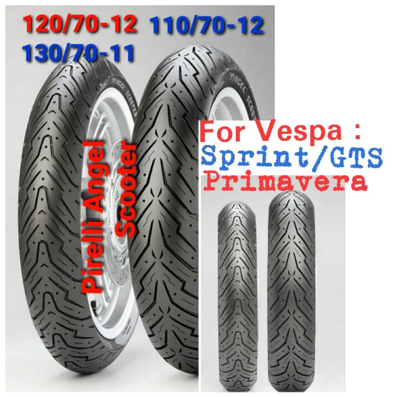 Ban Vespa Sprint/Primavera Abs/ Gts Ring 12 Merk Pirelli Angle Scooter