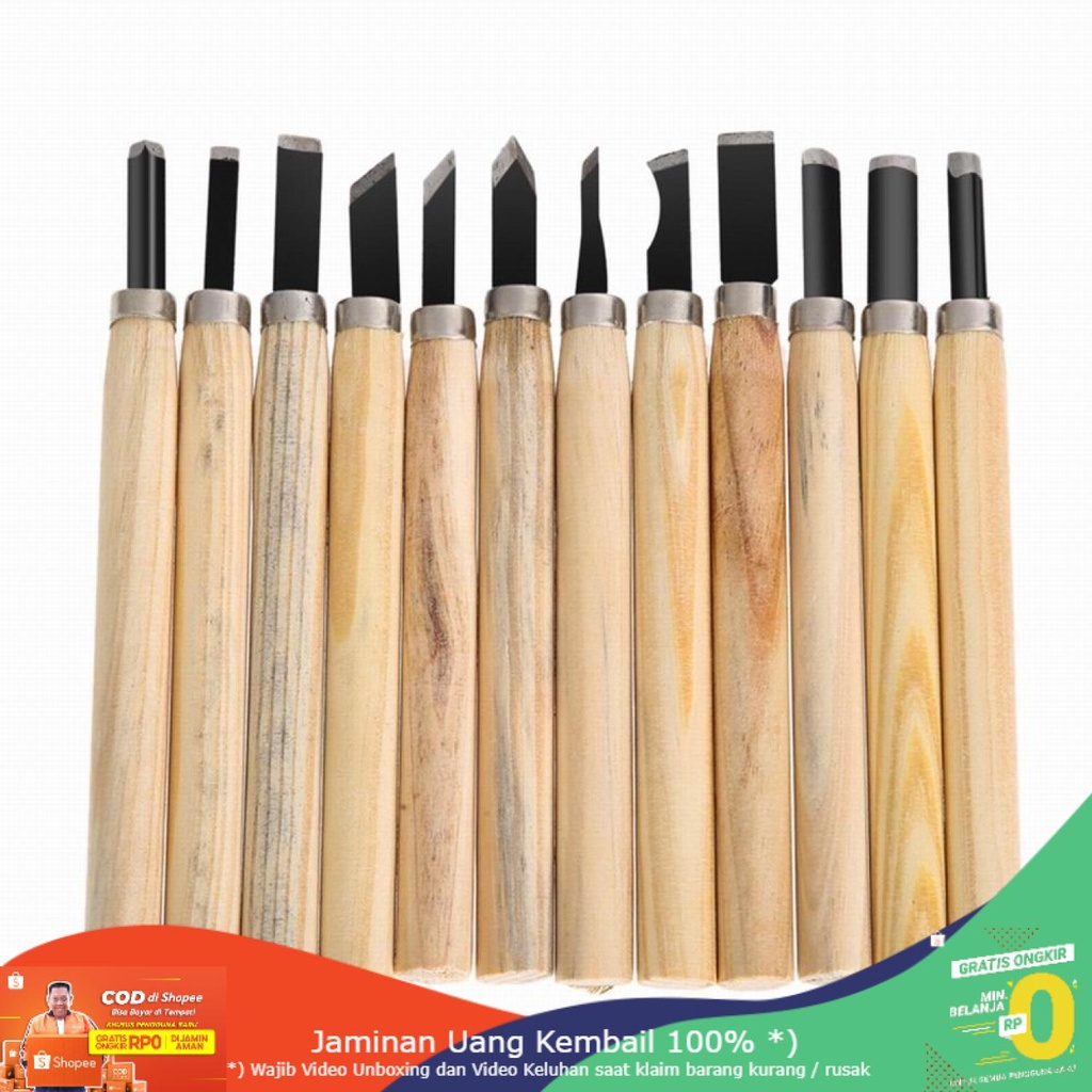 (BISA COD) RVOSTR TOOKIE Set Pisau Ukir Pahat Kayu 12 in 1 Wood Carving Knife - KSJ-12