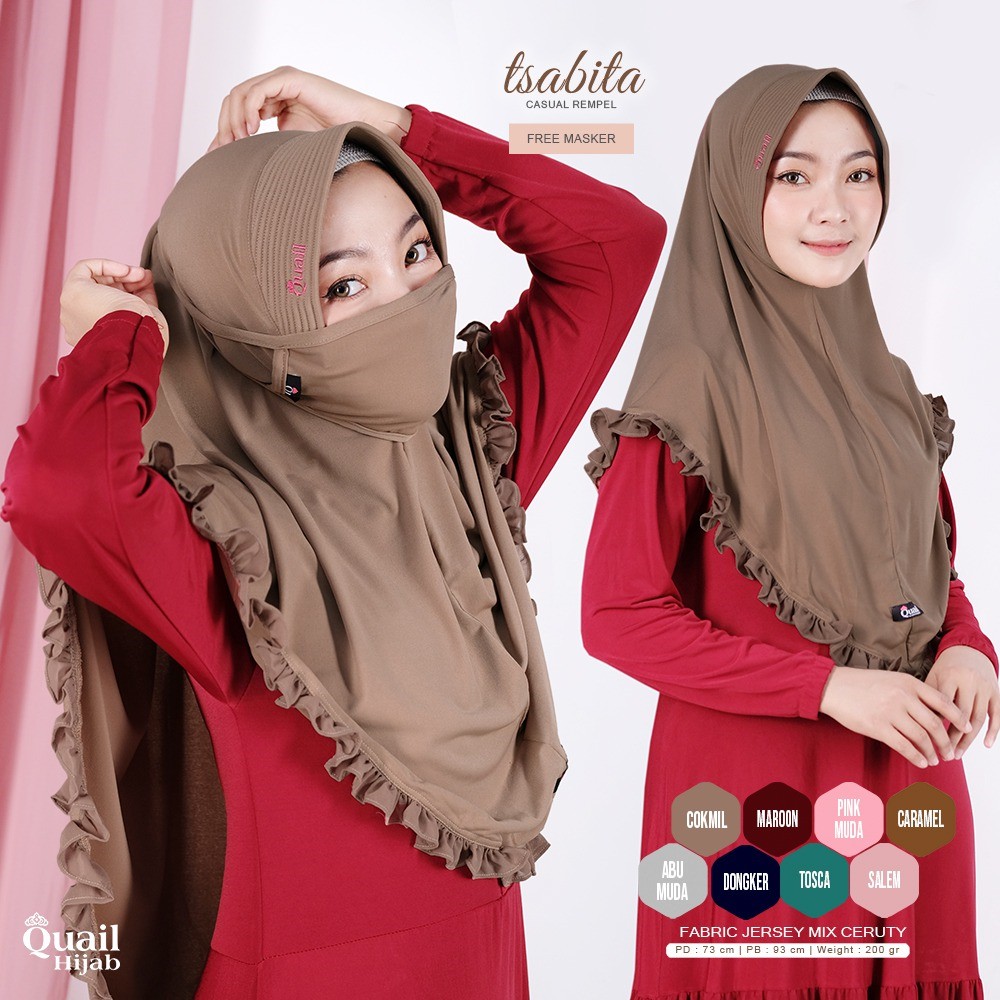 RESTOKK~ TSABITA HIJAB INSTAN ORIGINAL QUAIL HIJAB | HIJAB INSTAN RENDA REMPEL | HIJAB QUAIL | ORIGINAL TANGAN PERTAMA-5