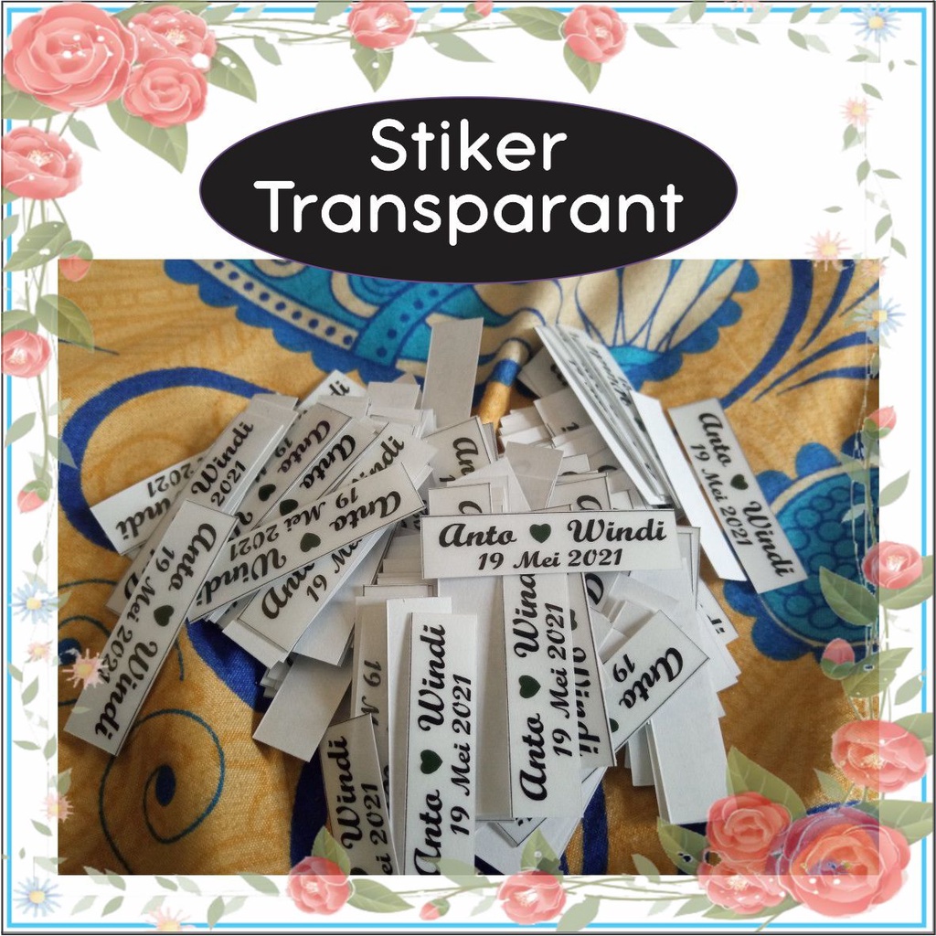 

Stiker Custom Cetak/ Label Transparan Nama Untuk Aksesoris
