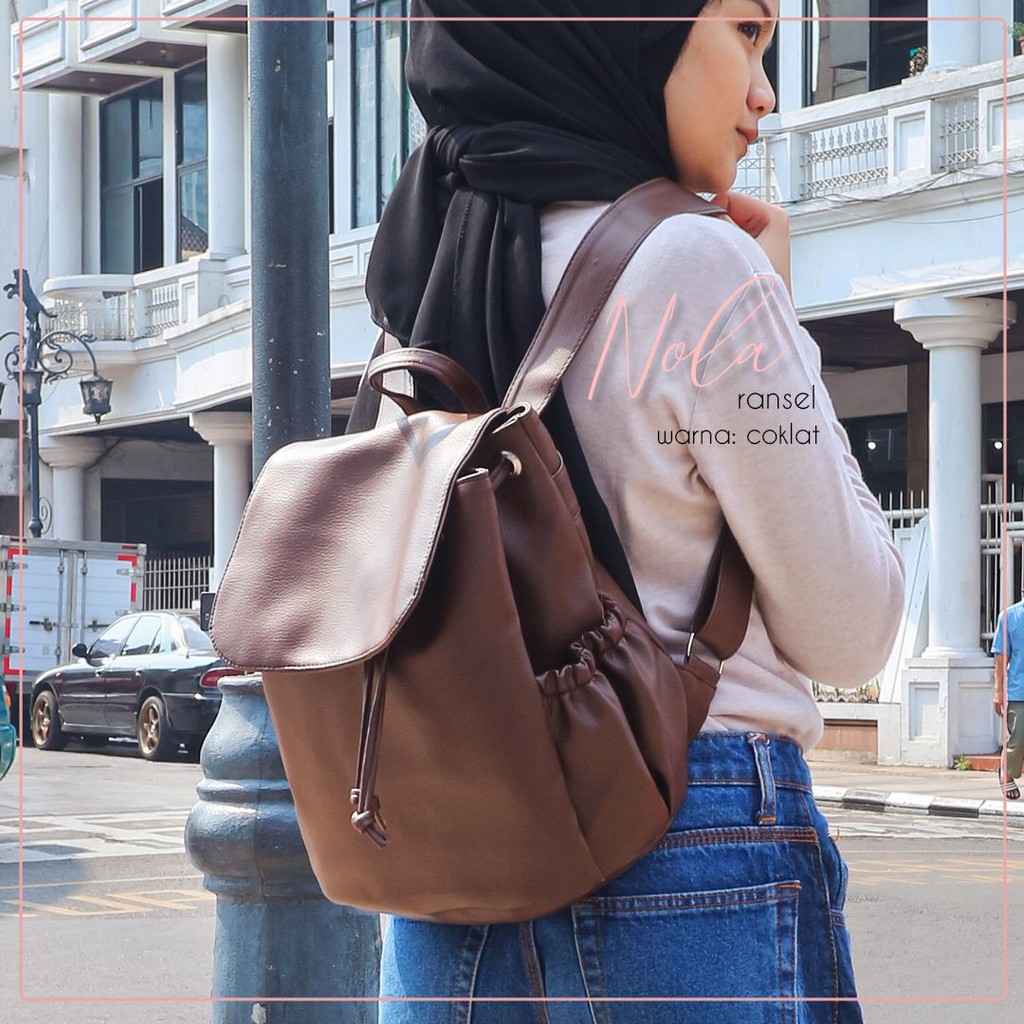 Nola Ransel wanita tas backpack gemblok Shopee Indonesia