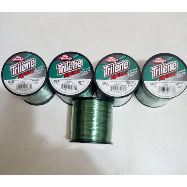 Senar Pancing Berkley Trilene Big Game Warna Hijau/Green dan Clear/Putih Size 15lb 20lb 25lb 30lb