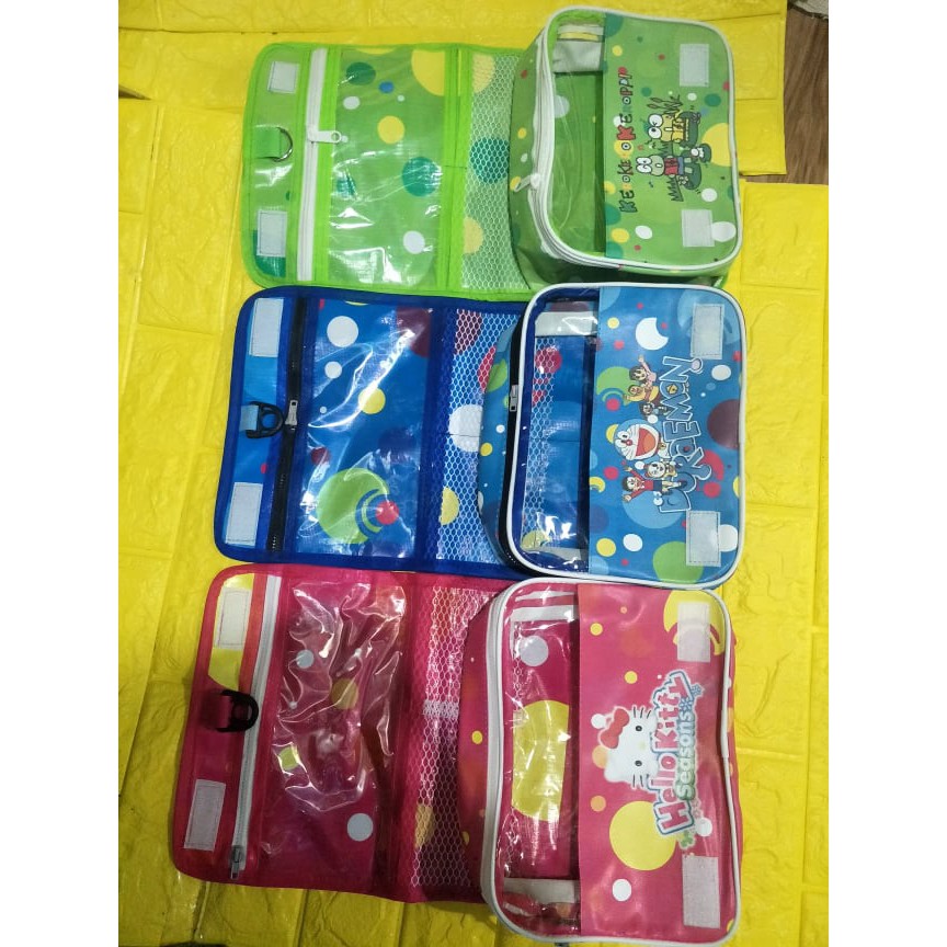 Travel Shoes Ziplock Pouch Organizer Makeup/Kosmetik Motif Wanita Anti Air karakter kamar mandi