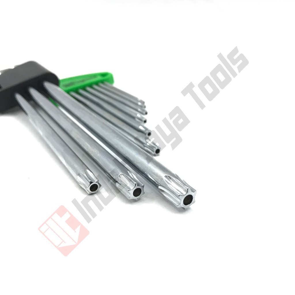 TEKIRO HK-TA1206 Tamper Torx Key Set 9 Pcs - Kunci L Bintang Panjang Lubang Lobang