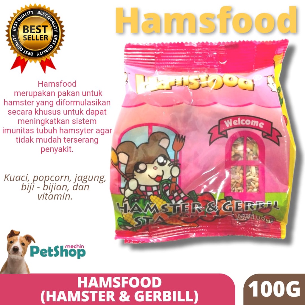 HAMSFOOD 100gr (HAMSTER & GERBIL STAPPLE FOOD) / MAKANAN HAMSTER & GERBIL