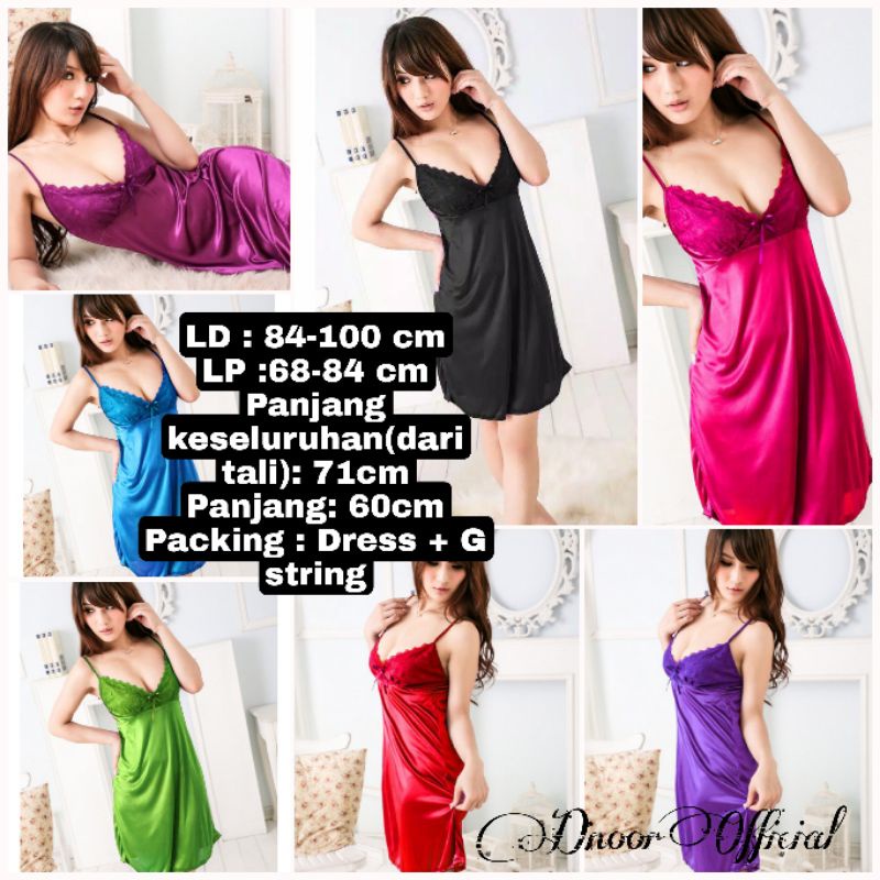 Baju Tidur Lingerie Dress Bahan Satin Seksi