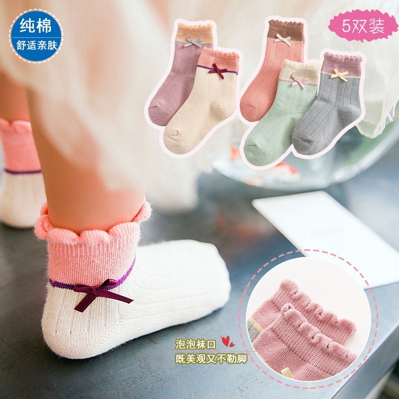 Kaos Kaki Anak Perempuan Fashion Korea Terbaru Motif Pita Cinderella Cantik Usia 1 -12 TAHUN TK SD