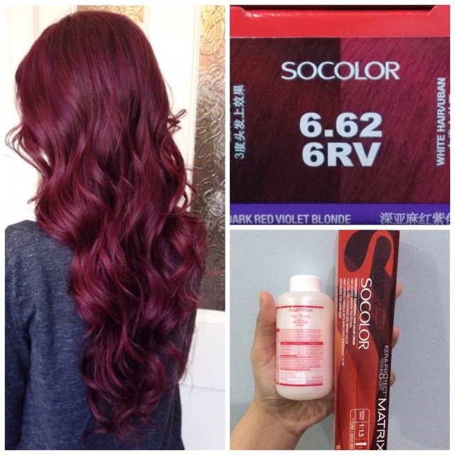  Matrix  SoColor 6 62 6RV Dark Violet  Blonde Red  Burgundy 