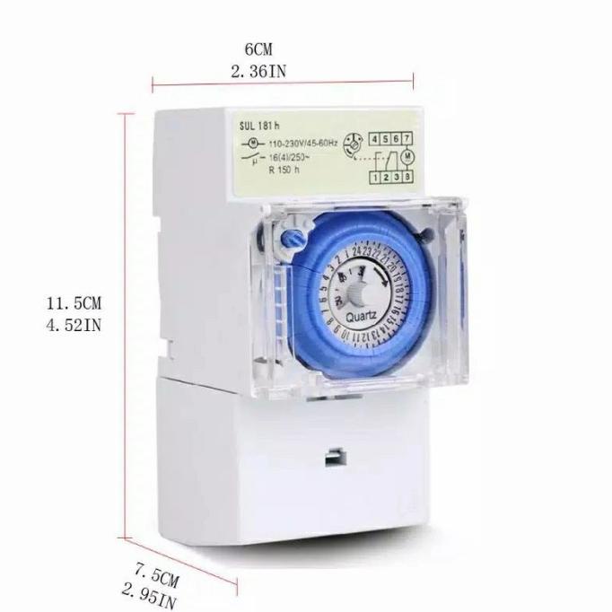 Switcher 24 Jam/H Panel Lampu Otomatis / Timer Analog Theben SUL181H