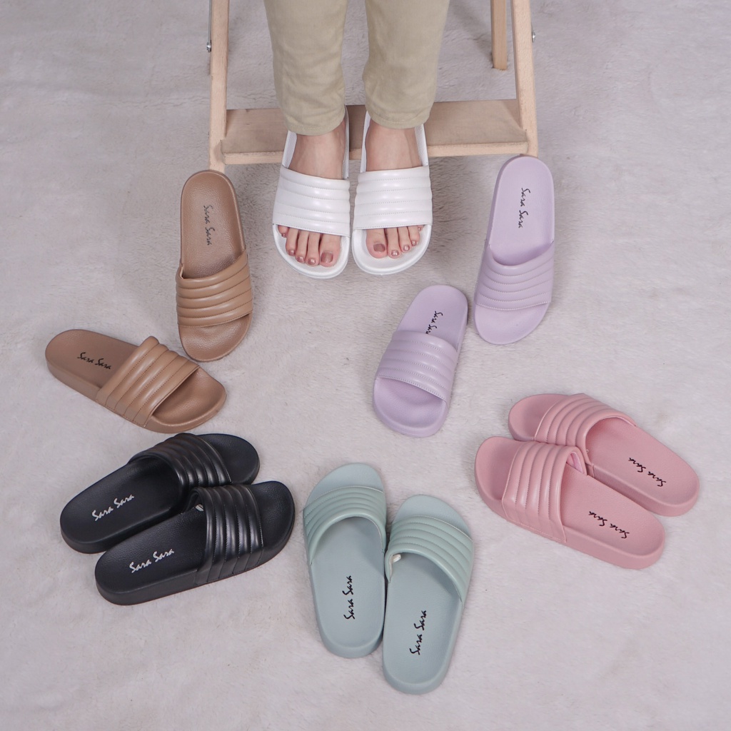 Sara Sara GERRY Sandal Slop Wanita sandal empuk kekinian sandal santai sandal rumah ala korea terbaru