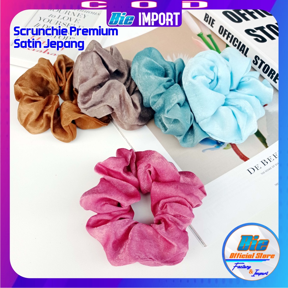 Ikat Rambut Scrunchie Korea Sating Jepang Premium Import Best Seller