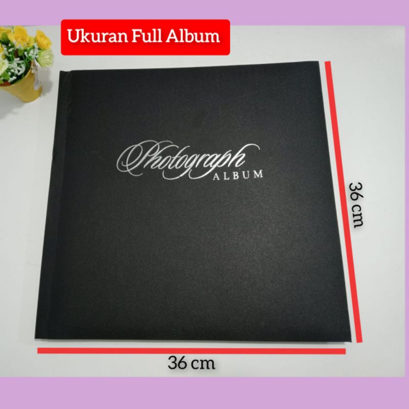 [GUDANG ALBUM ID] ALBUM FOTO JUMBO MAGNETIC BLACK PERSEGI FREE TAS