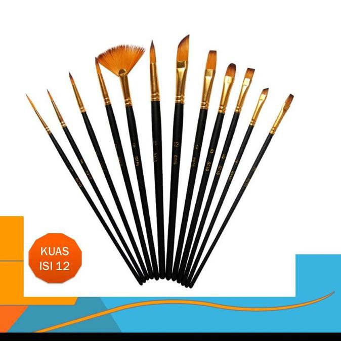 

Update! Set 12Pcs Kuas Lukis Cat Air / Minyak Dengan Bahan Nilon Dan Akrilik Terpercaya