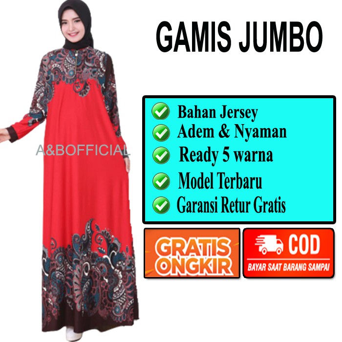  GAMIS  UKURAN  JUMBO  FASHION MUSLIM WANITA IBU IBU MURAH 