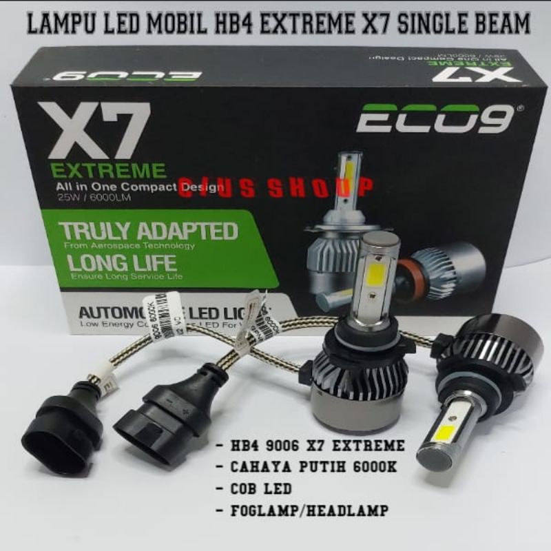 LAMPU LED HEADLAMP FOGLAMP MOBIL X7 EXTREME H4 H11 HB3(9005) HB6(9006) LED COB EXTREME WARNA CAHAYA