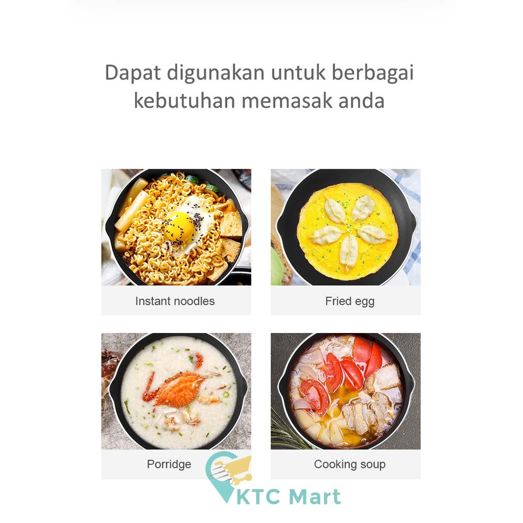 KTCmart - Pan Soup Marble Anti lengket + Tutup Kaca Premium/ Panci Susu Serbaguna/ Panci masak