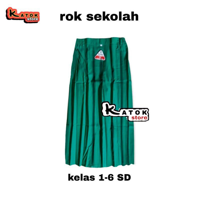 Rok Rempel Sekolah SD Panjang Warna Hijau