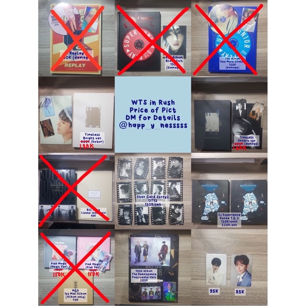 Album dan Photocard Super Junior (pink magic, play, timeless, renaissance, beautiful night)