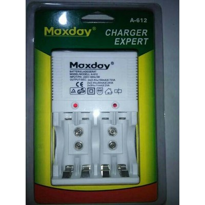 Alat Charger Baterai Multifungsi Baterai Kotak 9V/AA/AAA MAXDAY A-612.