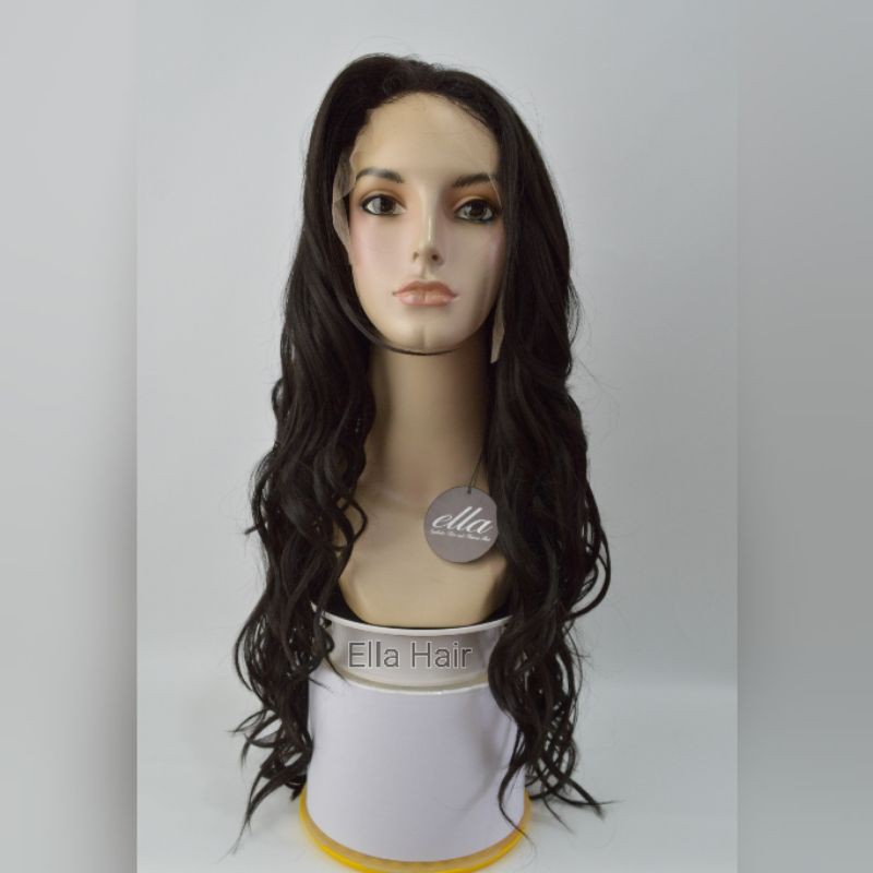 Wig Rambut Palsu Half Lace HLLUN2 Hitam Natural