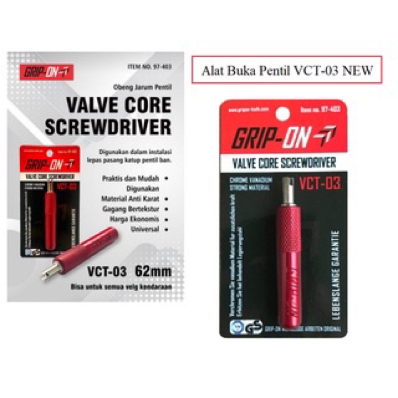 Grip On Alat Buka Pentil Ban Roda Motor - Valve Core Screwdriver