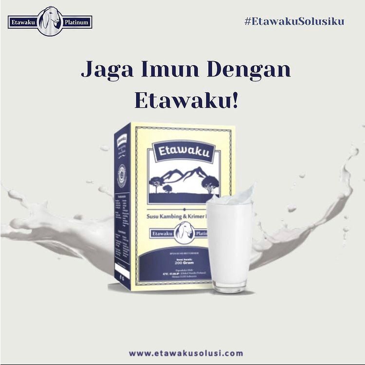 

ETAWAKU PLATINUM Campuran Susu Kambing Dan Krim Bubuk Rasa Original - 200gr